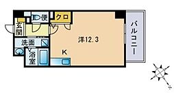 スーペリアニューハイム薬院 ワンルームの間取図画像