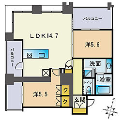 CAITAC LIVINCOURT FUKUOKA 2LDKの間取図画像