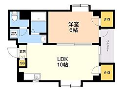 カルム平尾 1LDKの間取図画像