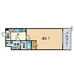 エンクレスト警固 1Kの間取図画像