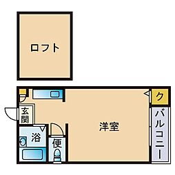 リヴィエール天神 ワンルームの間取図画像