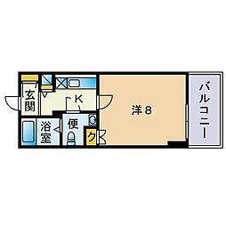 グランフォーレ平尾 1Kの間取図画像