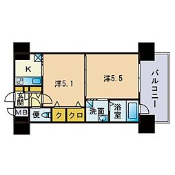 エンクレスト薬院LUCE 2Kの間取図画像