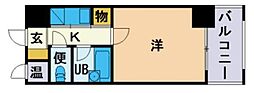 JGM南天神 1Kの間取図画像