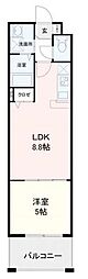 シャルム薬院 1LDKの間取図画像