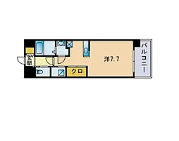 ウインステージ天神南 ワンルームの間取図画像