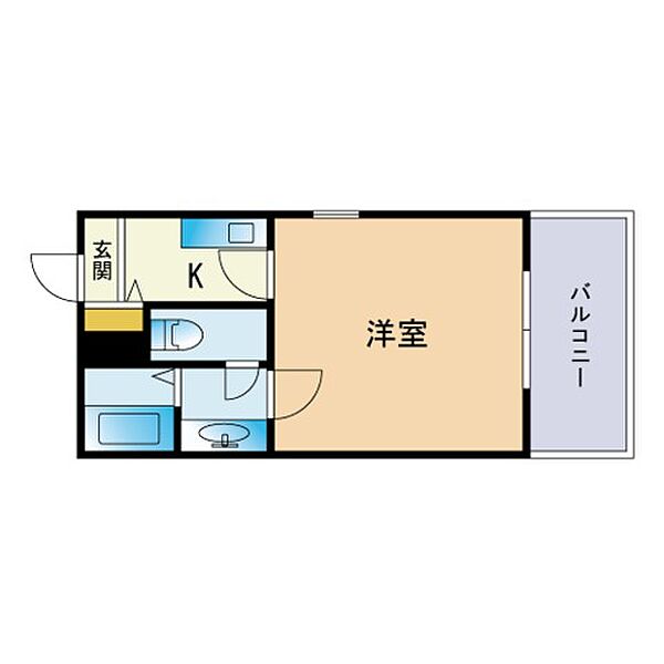 リバーサイドタワー 401｜福岡県福岡市博多区上川端町(賃貸マンション1K・4階・24.20㎡)の写真 その2