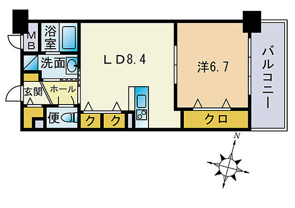 アミティエ博多駅南 703｜福岡県福岡市博多区博多駅南２丁目(賃貸マンション1LDK・7階・42.75㎡)の写真 その2