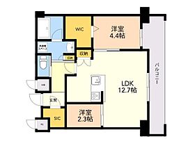 エンクレスト博多駅南ＦＩＴ 1407 ｜ 福岡県福岡市博多区博多駅南２丁目9番15号（賃貸マンション2LDK・14階・49.39㎡） その2