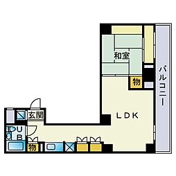 アルファコンフォート博多 ワンルームの間取図画像
