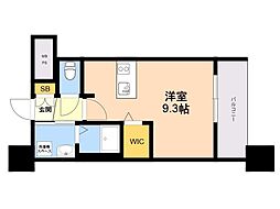 エンクレスト博多EXCEED ワンルームの間取図画像