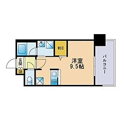 エンクレスト博多プレミア ワンルームの間取図画像