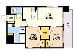 ラクラス呉服町 2LDKの間取図画像