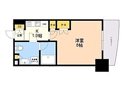 パークアクシス博多 1Kの間取図画像
