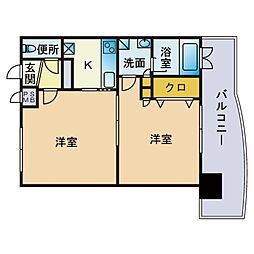 エンクレスト博多 2Kの間取図画像