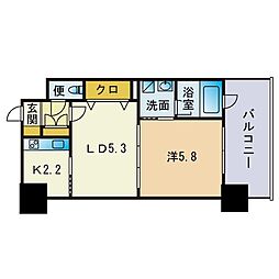 エンクレストNEO博多駅南 2Kの間取図画像