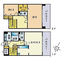 レジデンス博多 2LDKの間取図画像