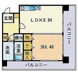 アムソピーラ祇園 1LDKの間取図画像