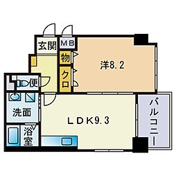 コンフォール博多駅南 1LDKの間取図画像