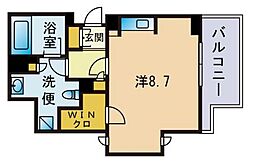 パークレジデンシャル博多 ワンルームの間取図画像