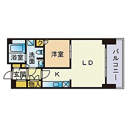 パークレジデンシャル博多 1LDKの間取図画像