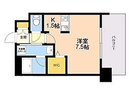 エンクレスト博多Rey 1Kの間取図画像