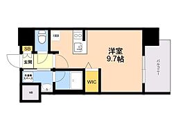 エンクレスト博多PARKSIDE ワンルームの間取図画像