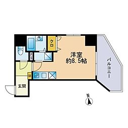 レジディア博多 ワンルームの間取図画像