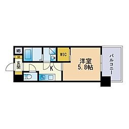サヴォイ博多スーペリア 1Kの間取図画像