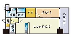 サヴォイグランデヴィル 1LDKの間取図画像