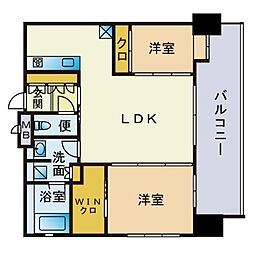 エンクレストGRAN博多駅前 2LDKの間取図画像