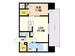 エンクレスト博多ブライト 1LDKの間取図画像