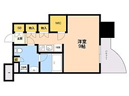 パークアクシス博多 1Kの間取図画像