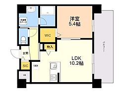 グランデール博多 1LDKの間取図画像