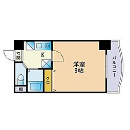 ラフィーネミノシマ 1Kの間取図画像