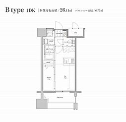 エンクレスト博多 1DKの間取図画像