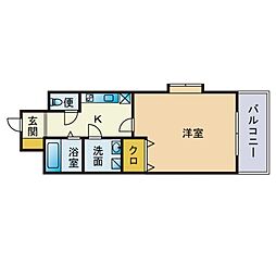アレクサスラ・クラシコ 1Kの間取図画像