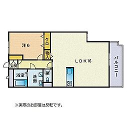 ファミーユ新盛 3階1LDKの間取り