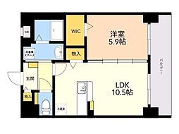 アランチーノ柚 505 5階1LDKの間取り