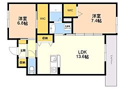 Sun Pearl Hills 2LDKの間取図画像