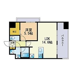 エンクレスト博多イーストパーク 1LDKの間取図画像