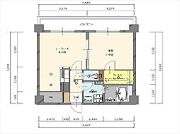 ロイヤルステージ吉塚 1LDKの間取図画像