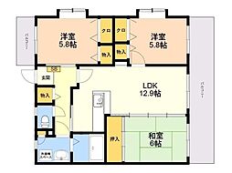 プロムナード・セリーヌ参番館 3LDKの間取図画像