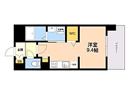 LIBTH箱崎宮前 ワンルームの間取図画像