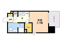 LiveCasa県庁前 1Kの間取図画像