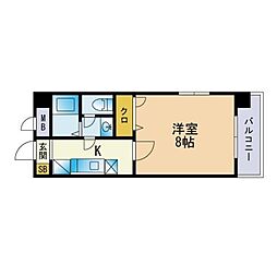 スクレーパー東 1Kの間取図画像