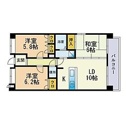 シャンパーニュリジェ 3LDKの間取図画像