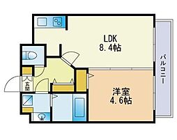 アルティザ博多プレミア 1LDKの間取図画像