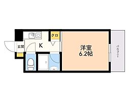 アバンダント21 1Kの間取図画像