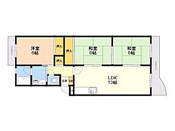エクセル篠栗 3LDKの間取図画像